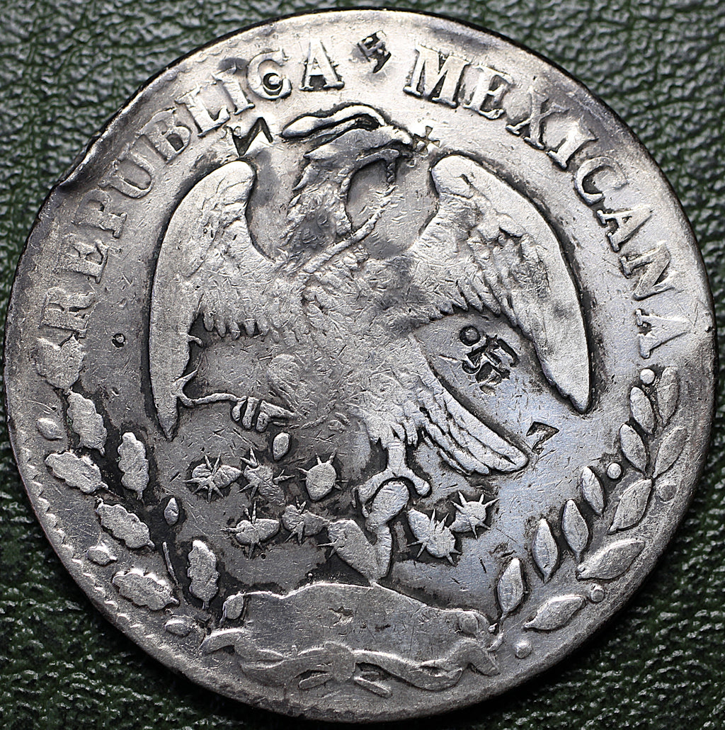 República Mexicana 8 Reales 1872 A AM - Resplandor (Caps & Rays) - Ceca Álamos - Escasa - Plat
