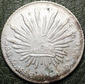 8 REALES DE PLATA 1882 Mo MD CON RESELLOS CHINOS (CHOPMARKS) — REPÚBLICA MEXICANA