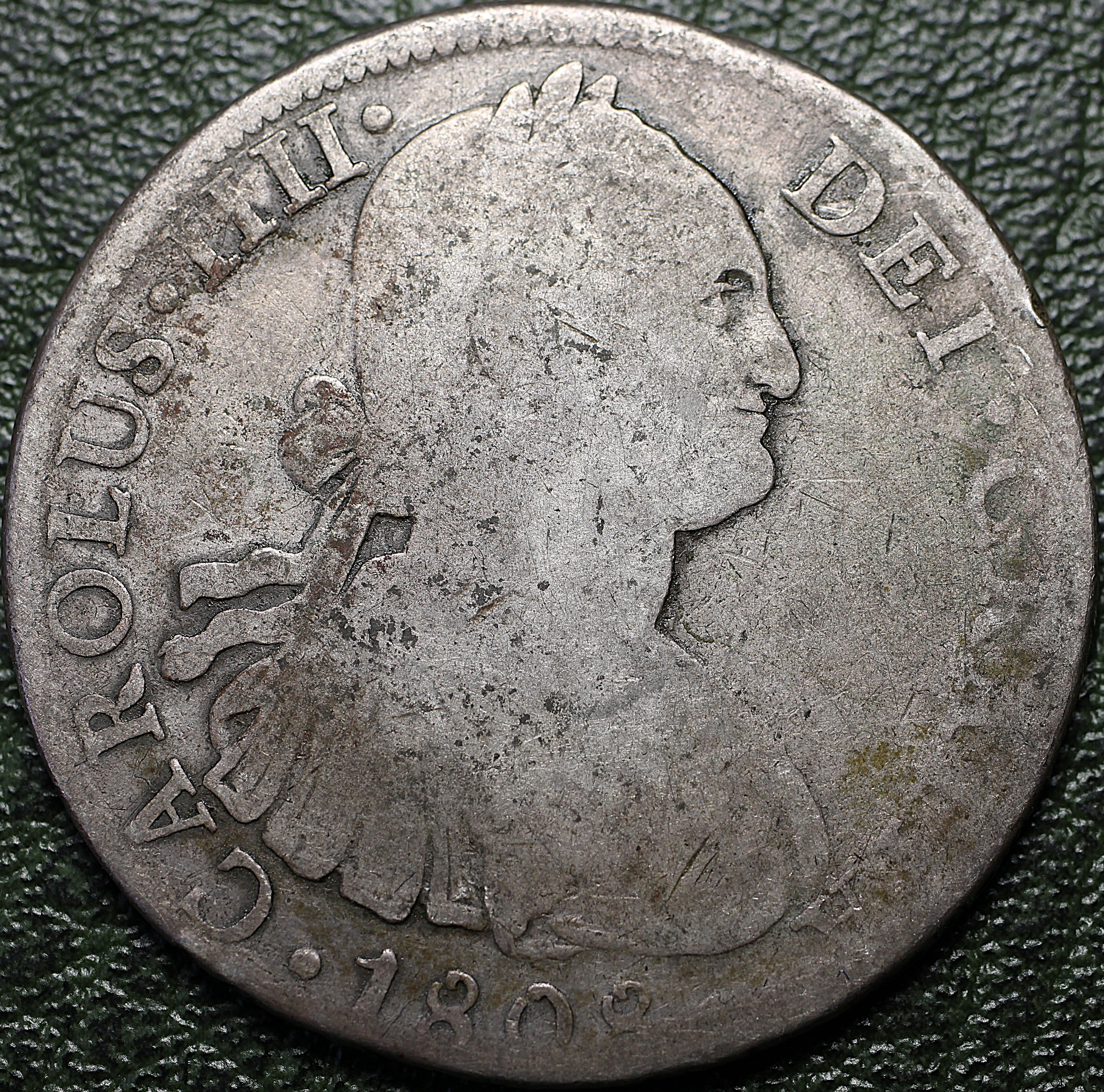 Nueva España 8 Reales 1808 Mo - Carlos IV - Plata - Ensayadores T.H
