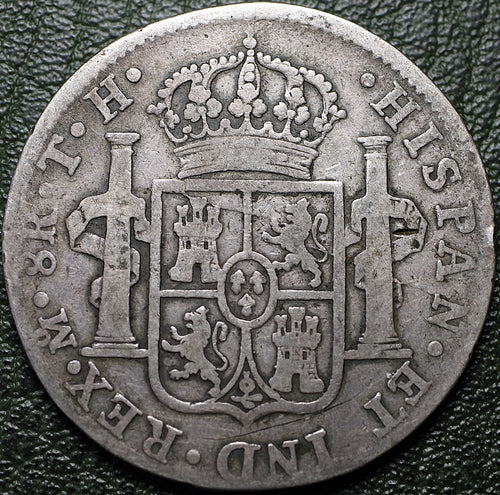 Nueva España 8 Reales 1808 Mo - Carlos IV - Plata - Ensayadores T.H