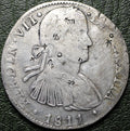 8 Reales 1811 Mo HJ - Fernando VII - Con Resellos Chinos (Chopmarks) - Plata