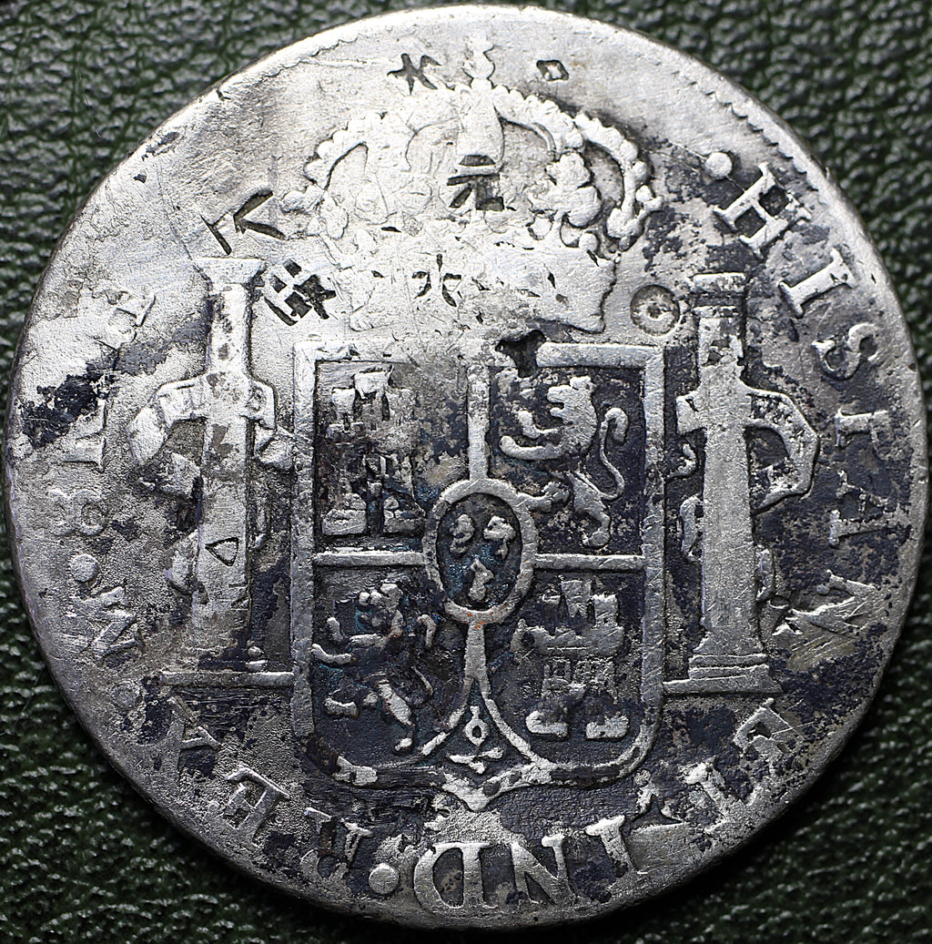 8 Reales 1811 Mo HJ - Fernando VII - Con Resellos Chinos (Chopmarks) - Plata