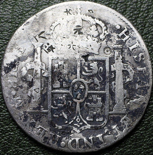 8 Reales 1811 Mo HJ - Fernando VII - Con Resellos Chinos (Chopmarks) - Plata