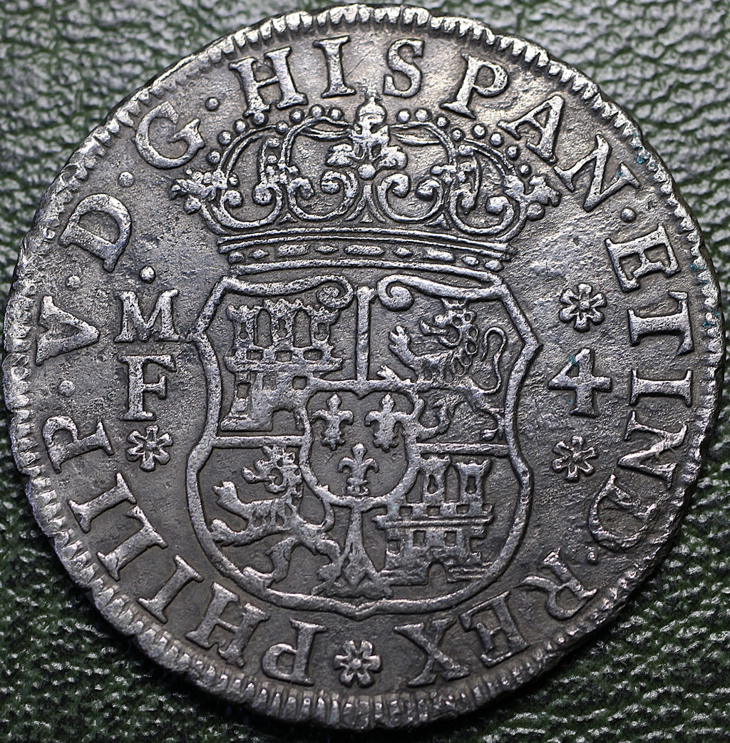 Nueva España 4 Reales 1738 Mo MF - Columnario - Fecha Baja / Escasa - Posible Rescate Marino - Plata