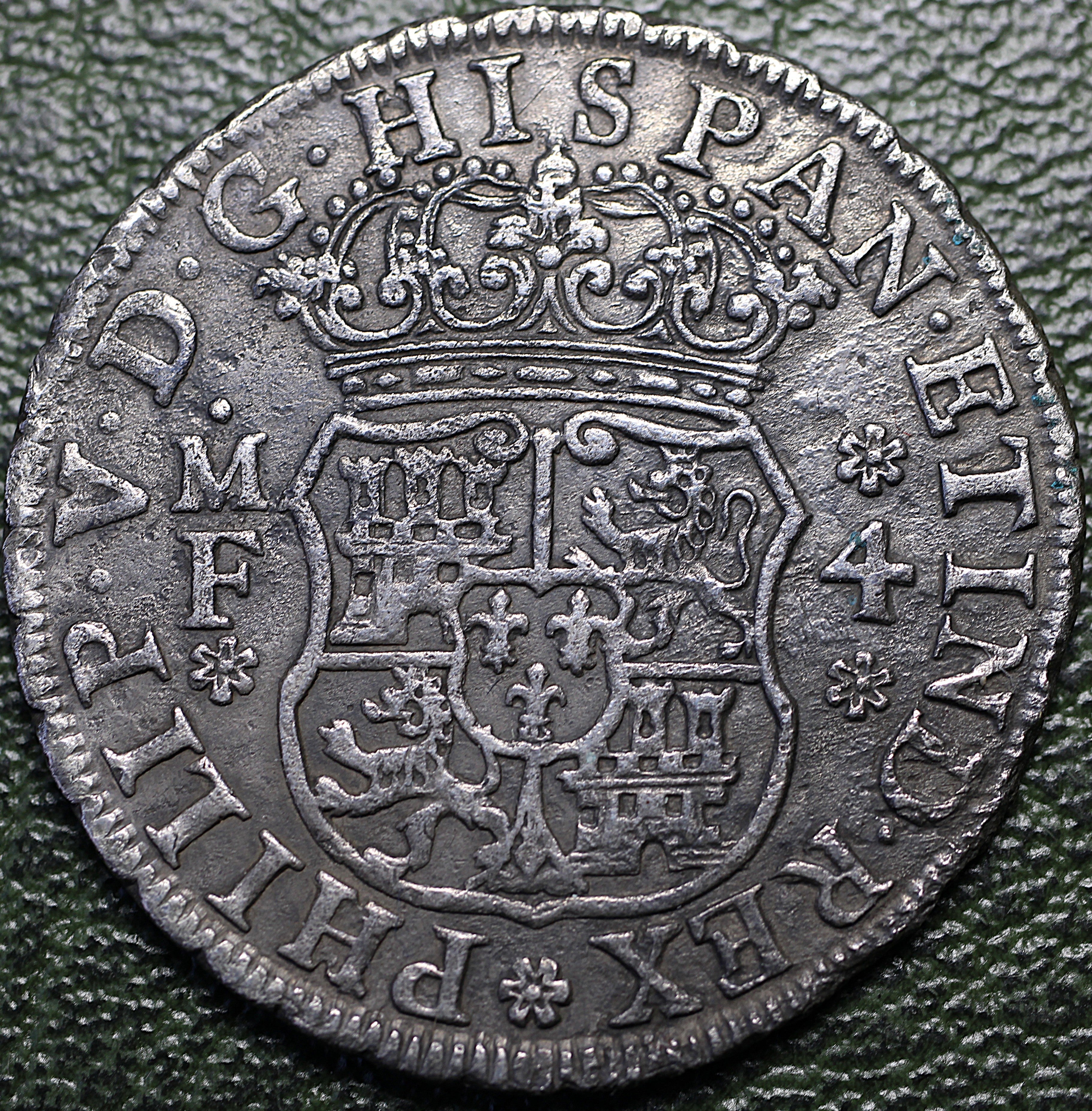 Nueva España 4 Reales 1738 Mo MF - Columnario - Fecha Baja / Escasa - Posible Rescate Marino - Plata