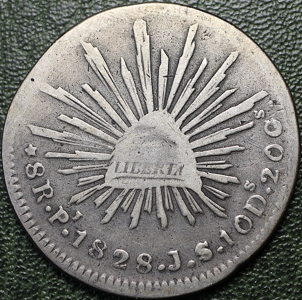 México 8 Reales 1828 Pi JS - (Ex-Bob "Swamperbob" Gurney)
