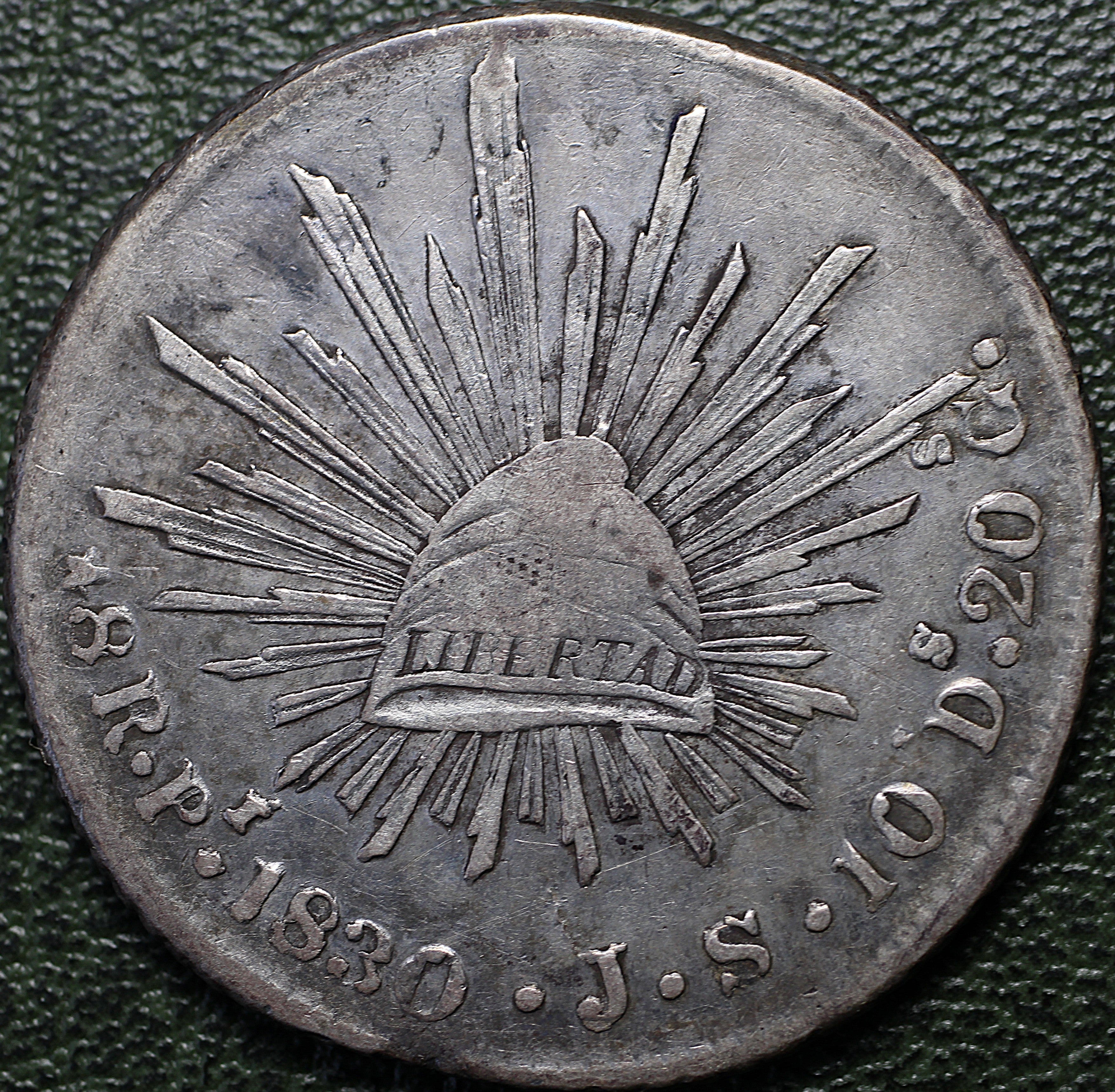 México 8 Reales 1830 Pi JS - (Ex-Bob "Swamperbob" Gurney)
