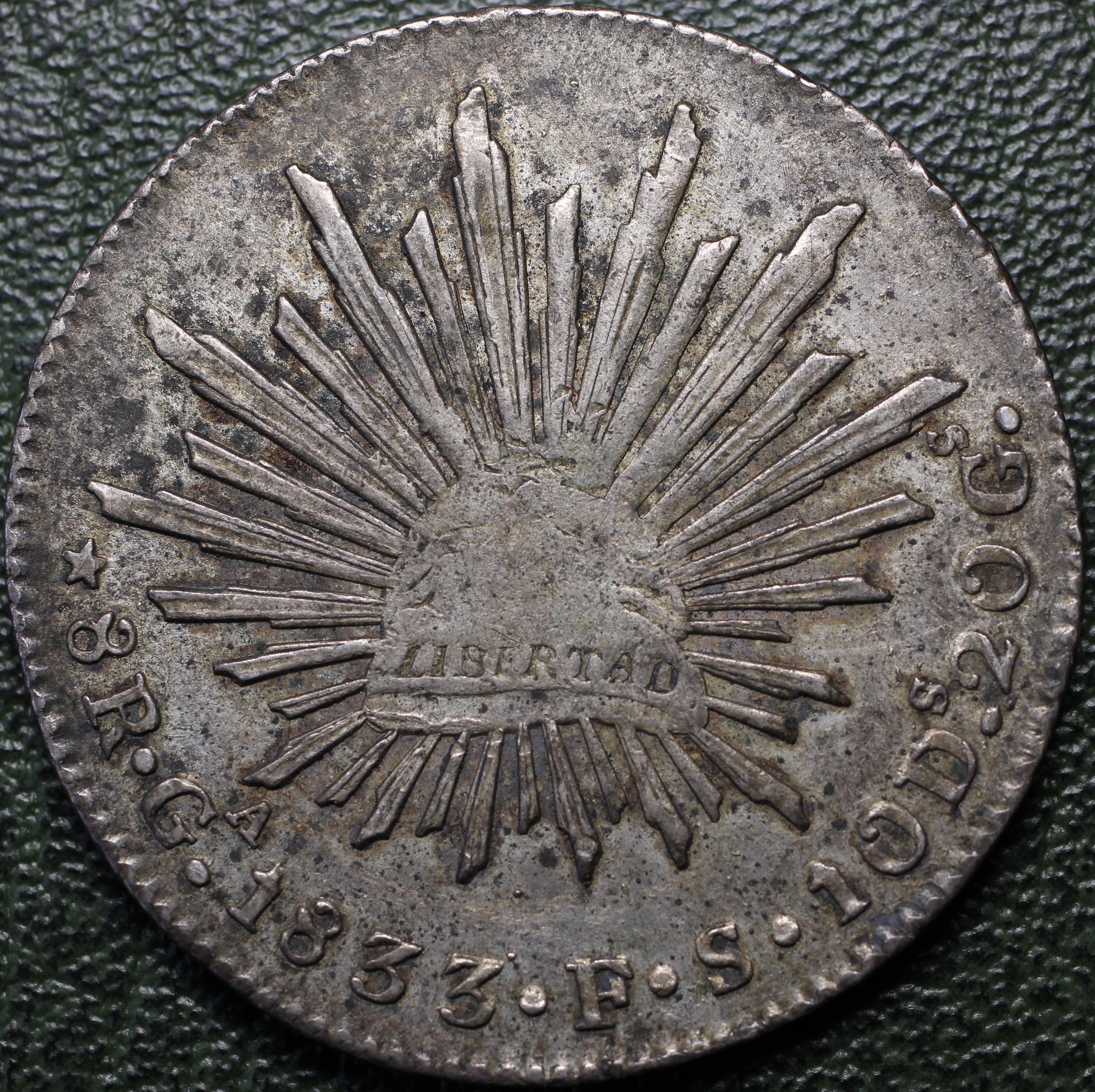 México 8 Reales 1833 Ga FS - (Ex-Bob "Swamperbob" Gurney)