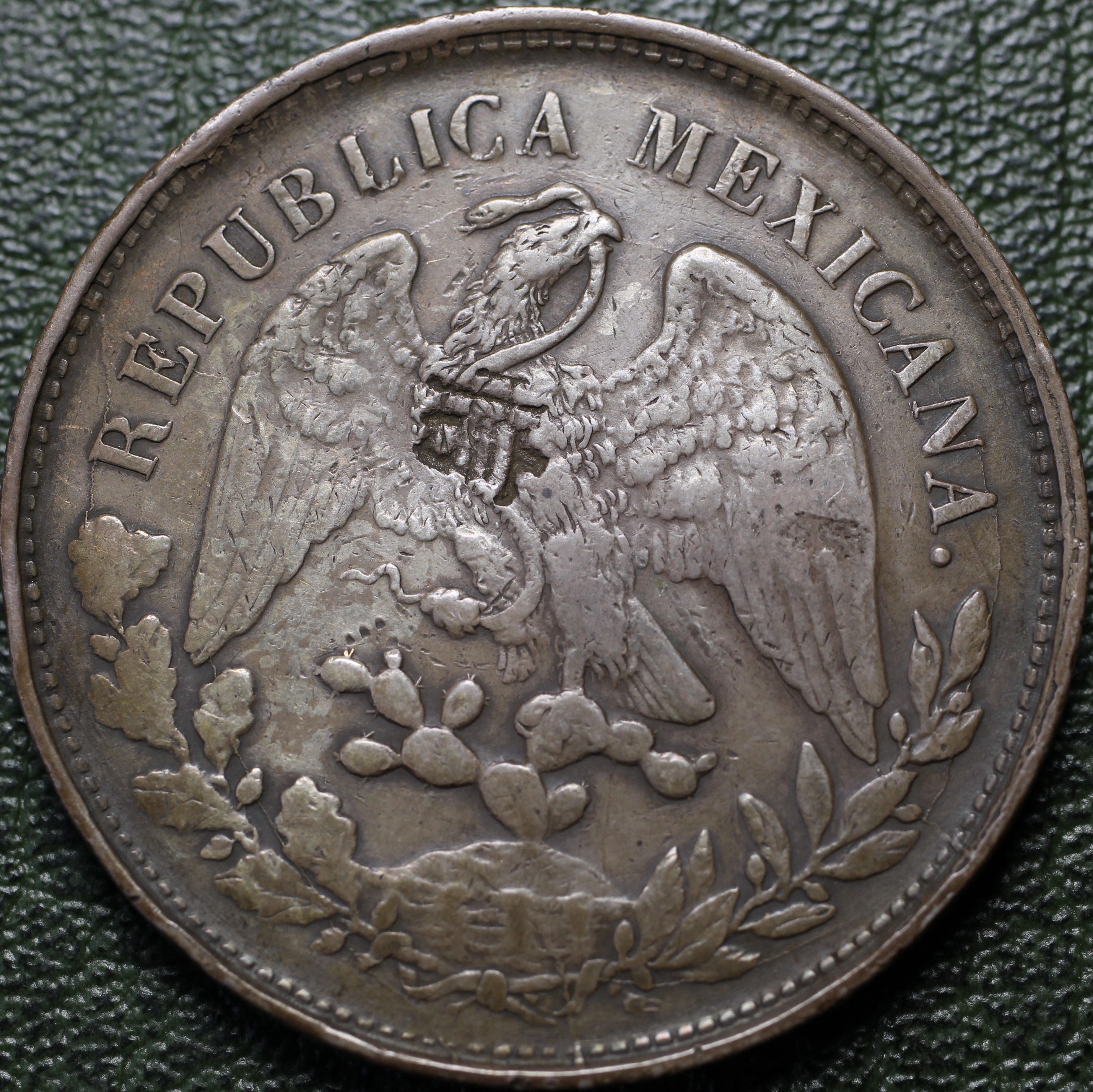 México 1 Peso 1898 Mo AM - Con Resellos Chinos