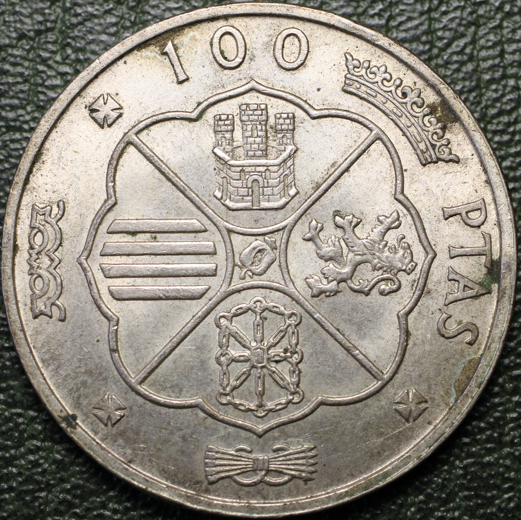 España 100 Pesetas 1966 - Francisco Franco - Plata