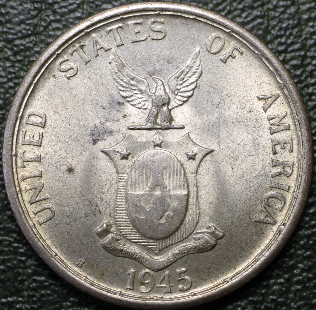 Filipinas 50 Centavos 1945 S - Ocupación EUA - Plata