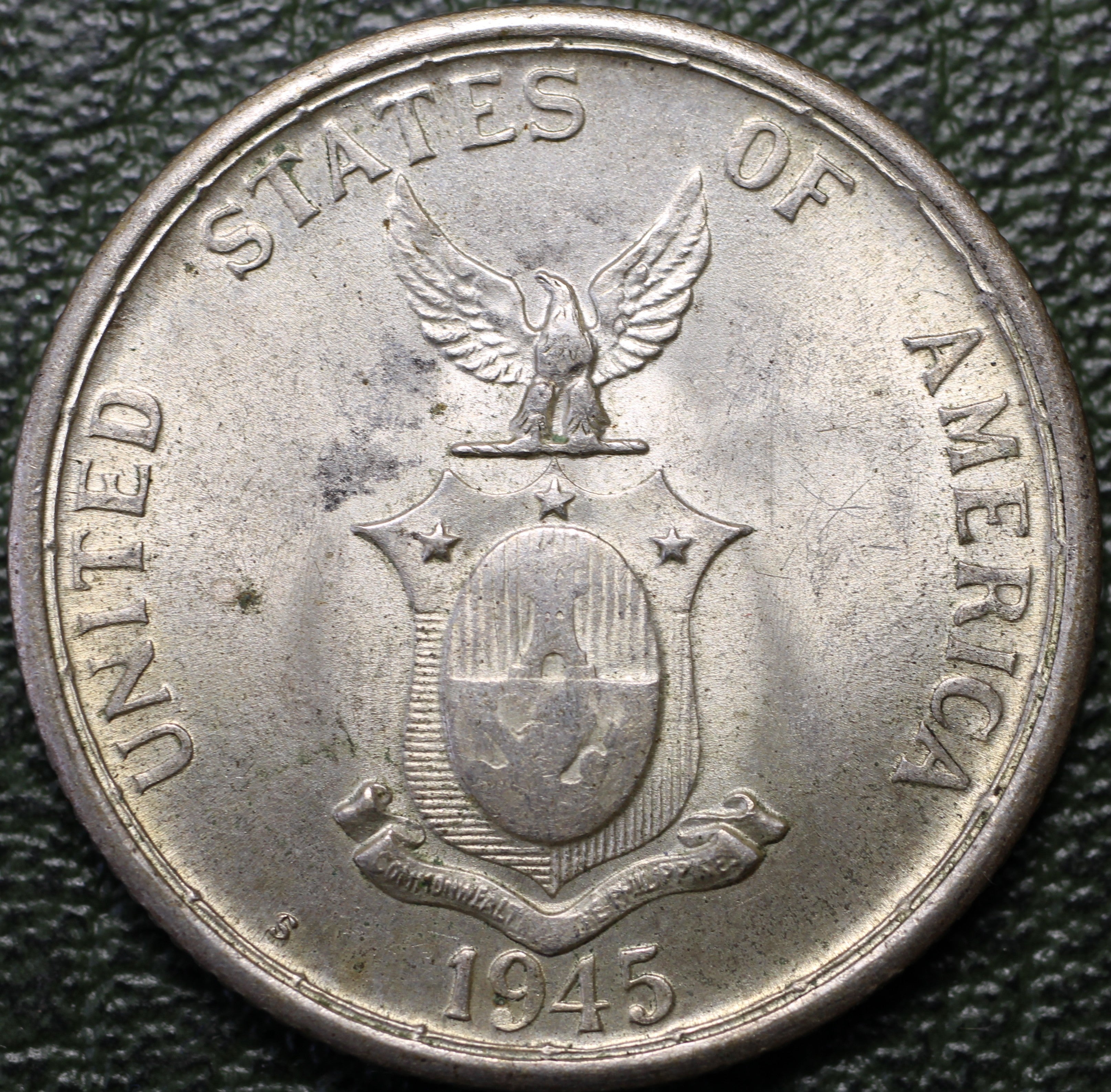 Filipinas 50 Centavos 1945 S - Ocupación EUA - Plata