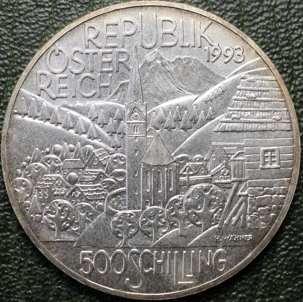 Austria 500 Schilling 1993 - Región de los Alpes - Plata