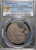 México 4 Reales 1760 Mo MM - Naufragio (PCGS XF)
