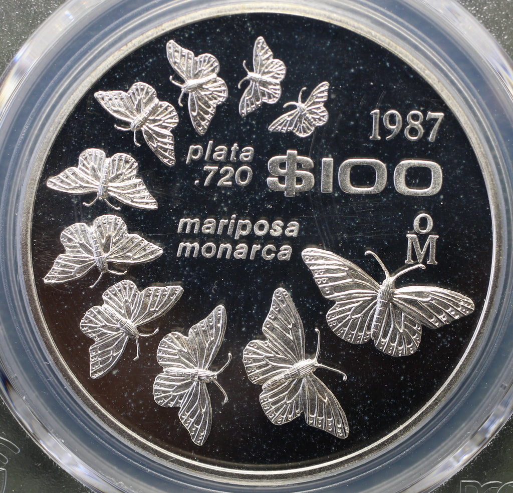 México $100 Pesos 1987 Mariposa Monarca (PCGS PR68)
