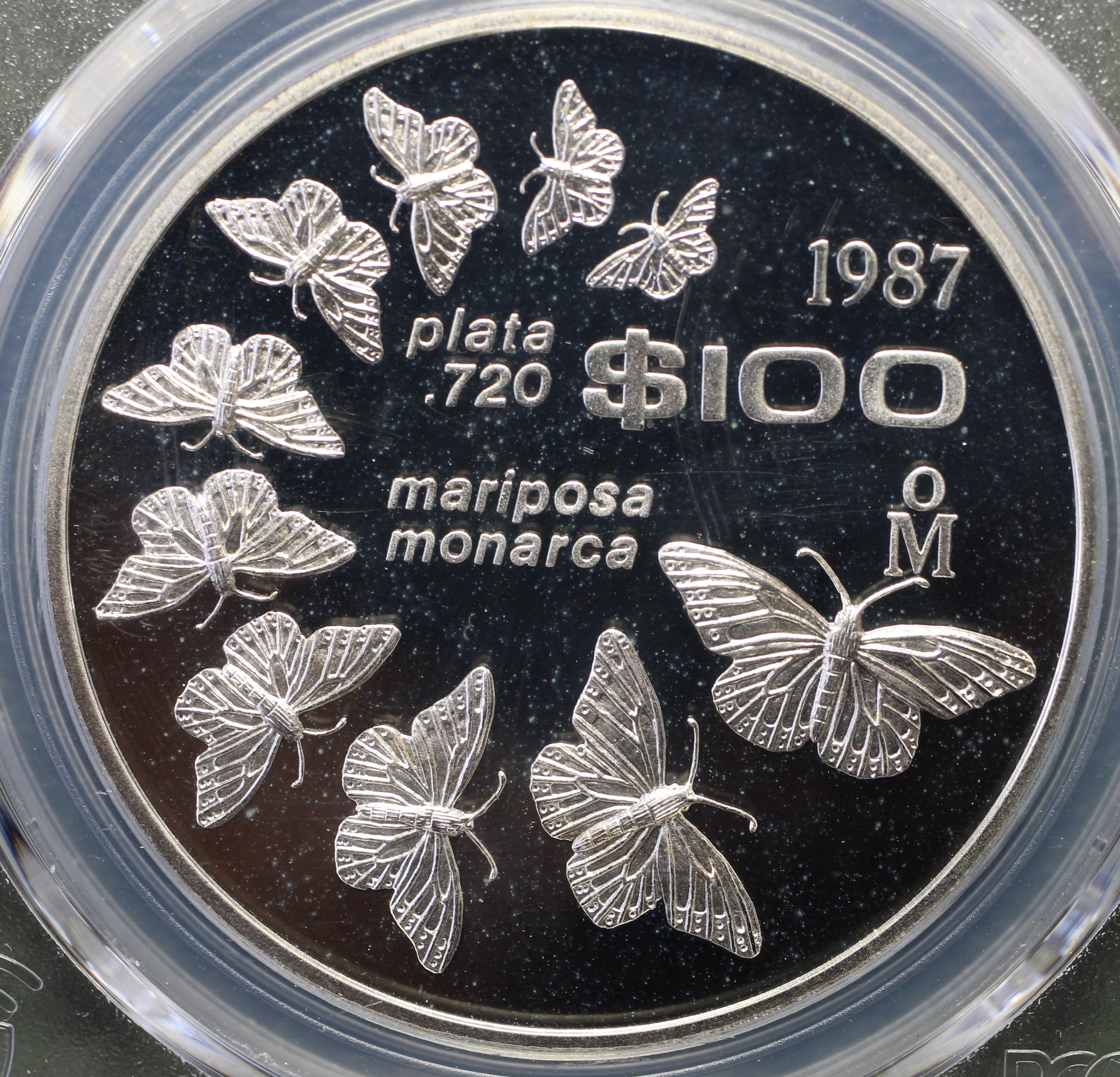 México $100 Pesos 1987 Mariposa Monarca (PCGS PR68)