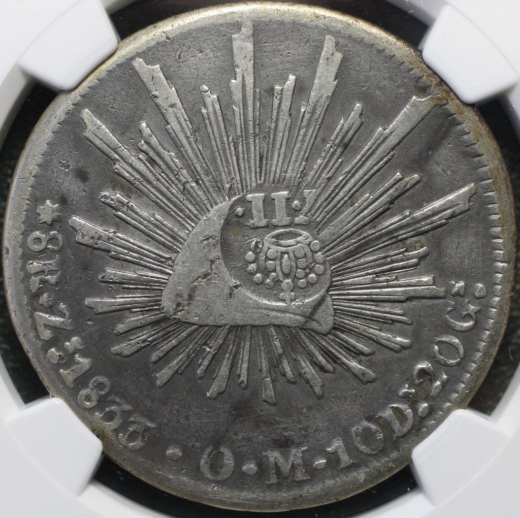 México 8 Reales 1833 Zs OM - Resello de Filipinas (NGC)