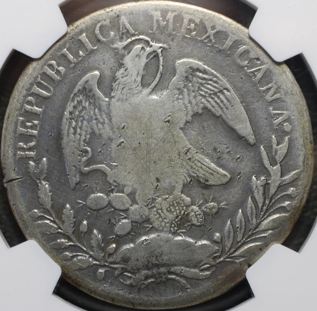 México 8 Reales 1833 Zs OM - Resello de Filipinas (NGC)
