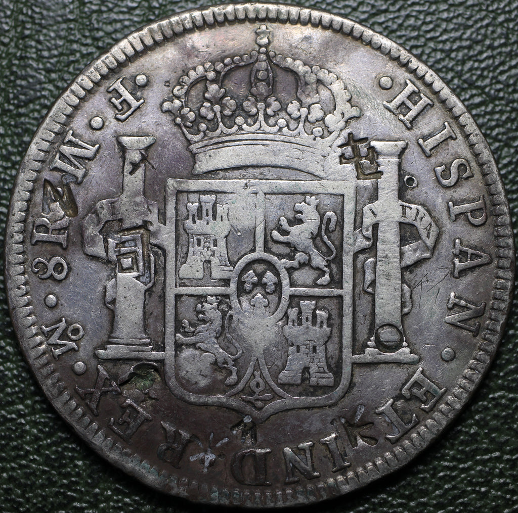 México 8 Reales 1772 Mo FM - Primer Año Busto (Chopmarked)