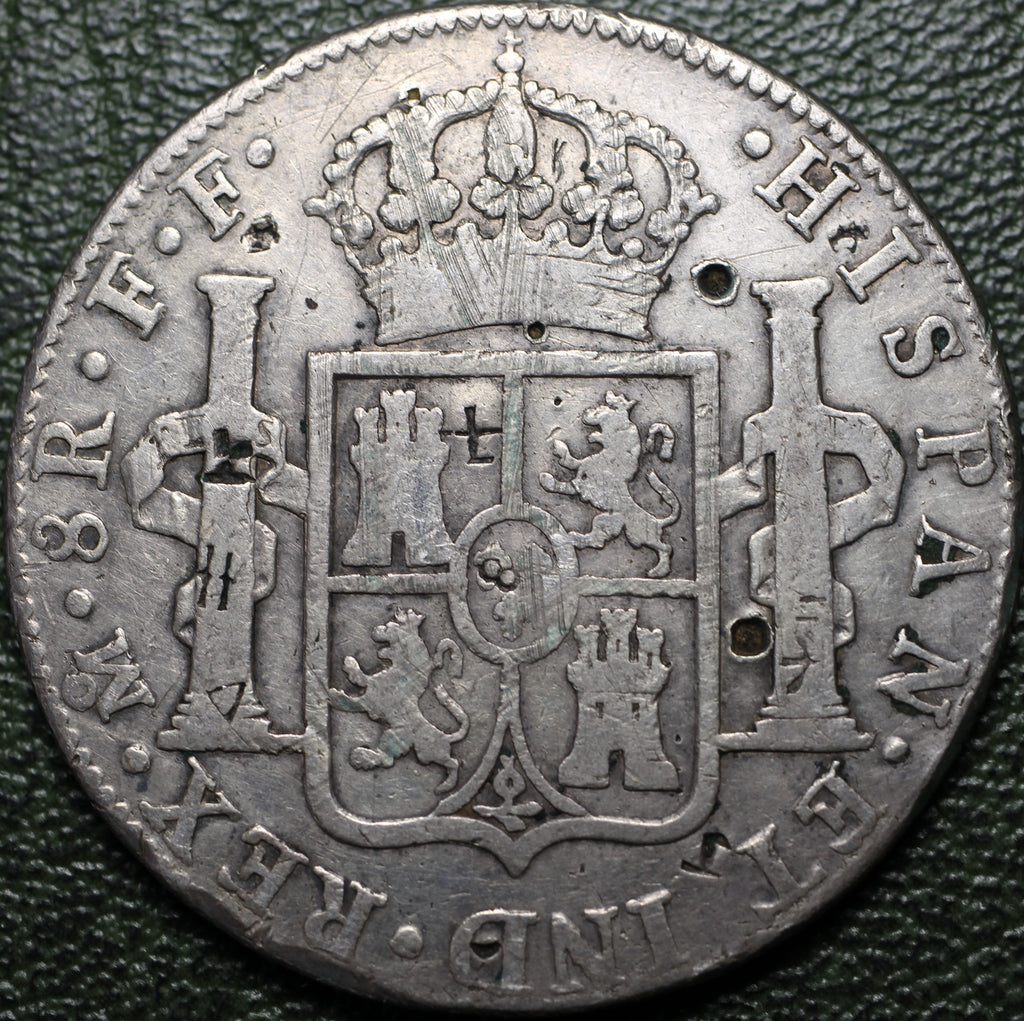 México 8 Reales 1780 Mo FF - Carlos III (Chopmarked)