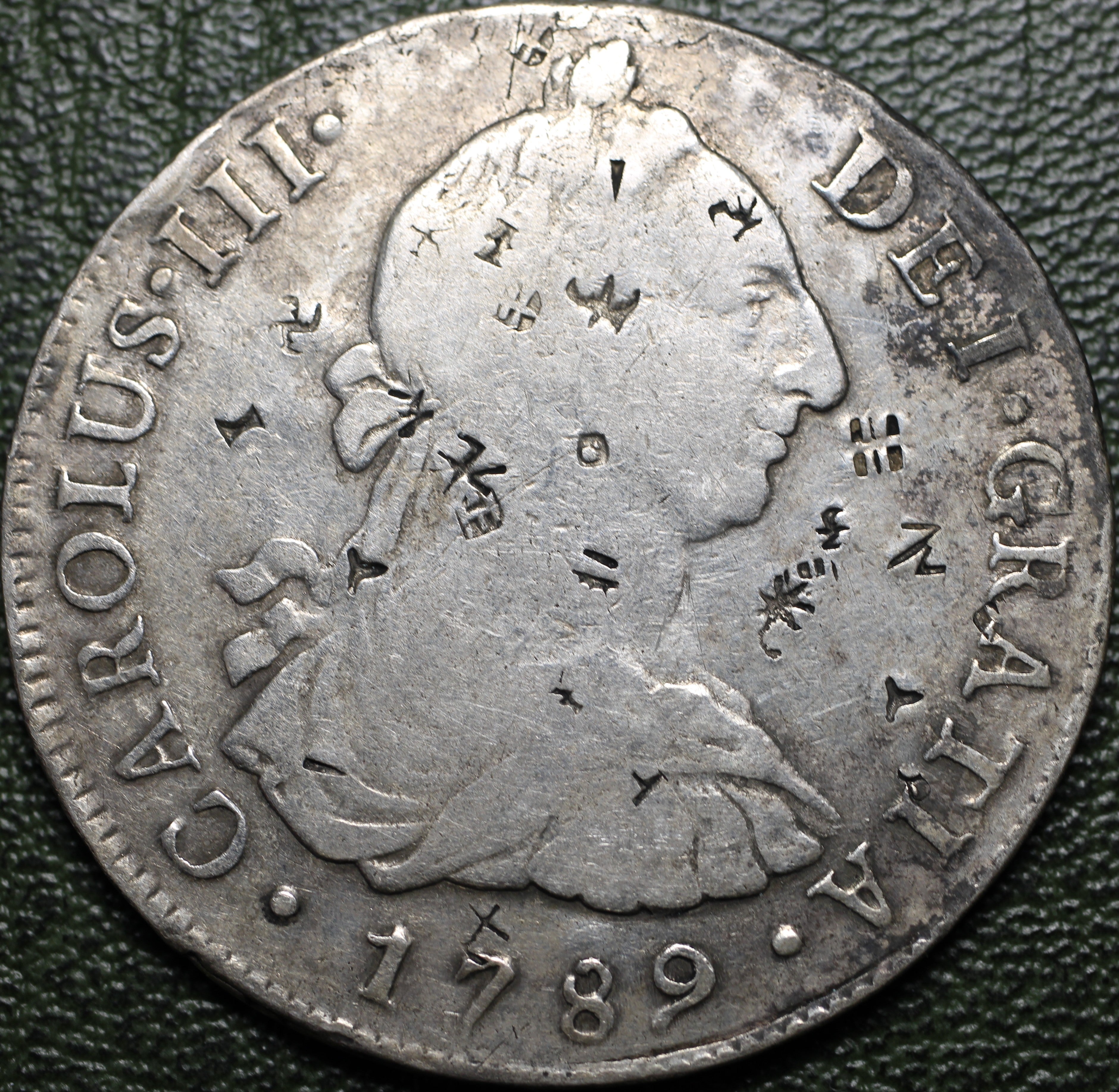 Perú 8 Reales 1789 Lima IJ - Carlos III (Chopmarked)