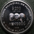 México $200 Pesos 1986 Mundial Futbol - 2 Oz Plata