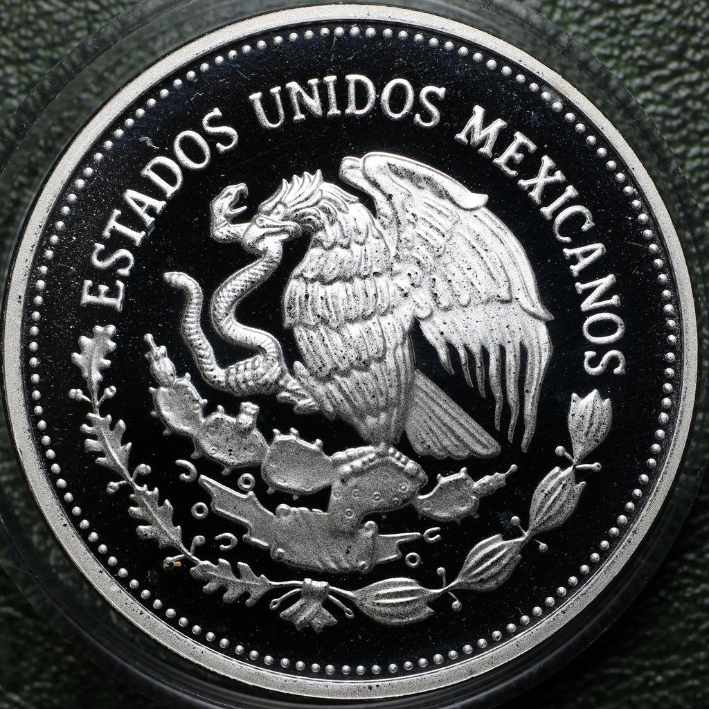 México $100 Pesos 1985 Mundial Futbol - 1 Oz Plata (Proof)