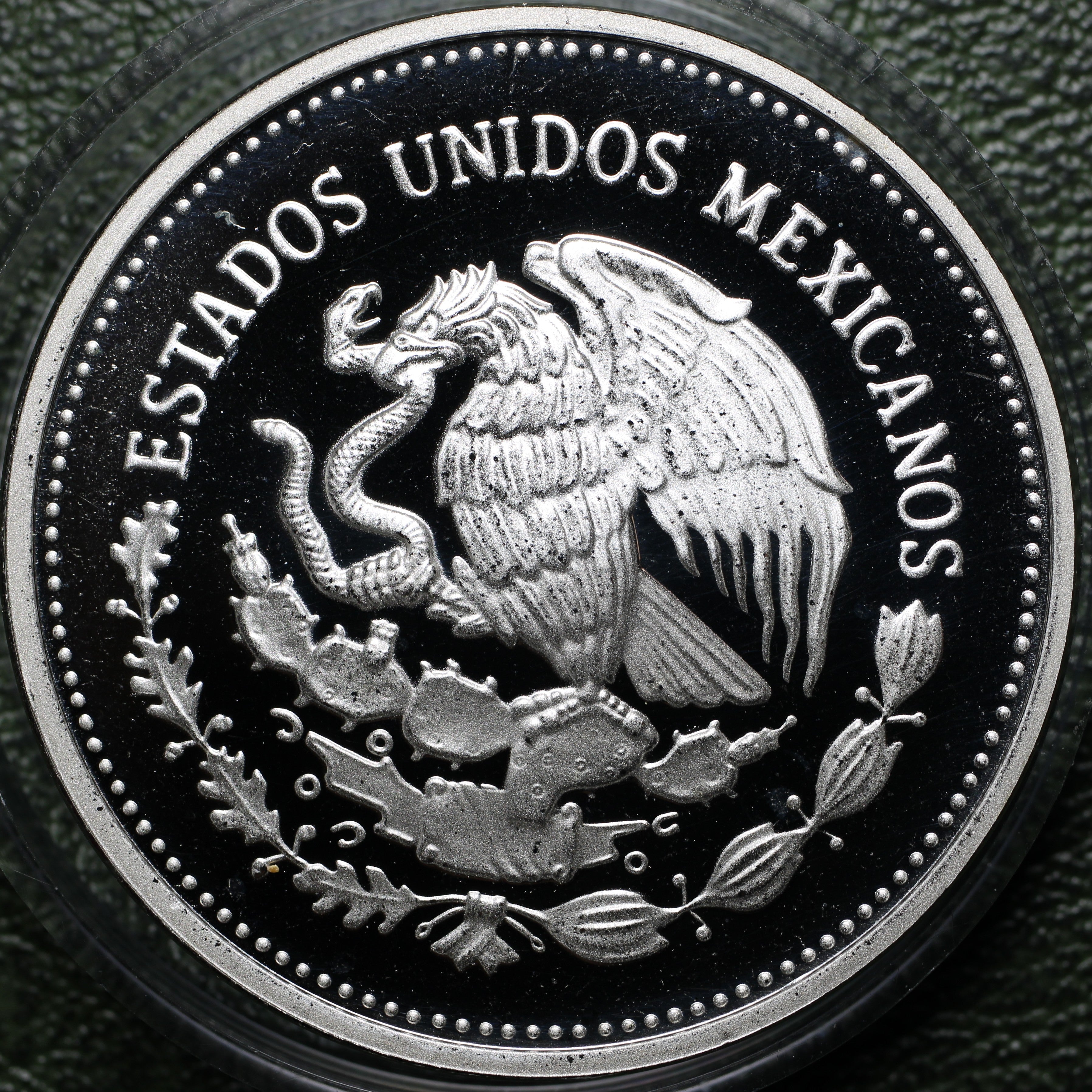 México $100 Pesos 1985 Mundial Futbol - 1 Oz Plata (Proof)