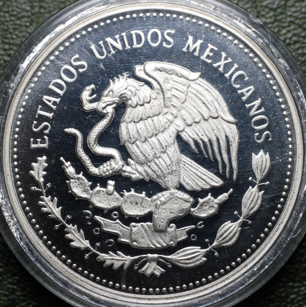 México $100 Pesos 1986 Mundial Futbol - 1 Oz Plata (Proof)