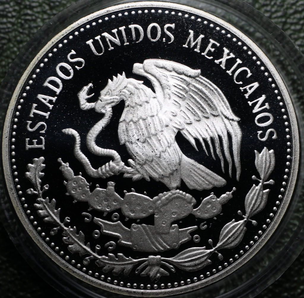 $50 Pesos 1985 Mundial Fútbol 1/2 Oz Plata Proof
