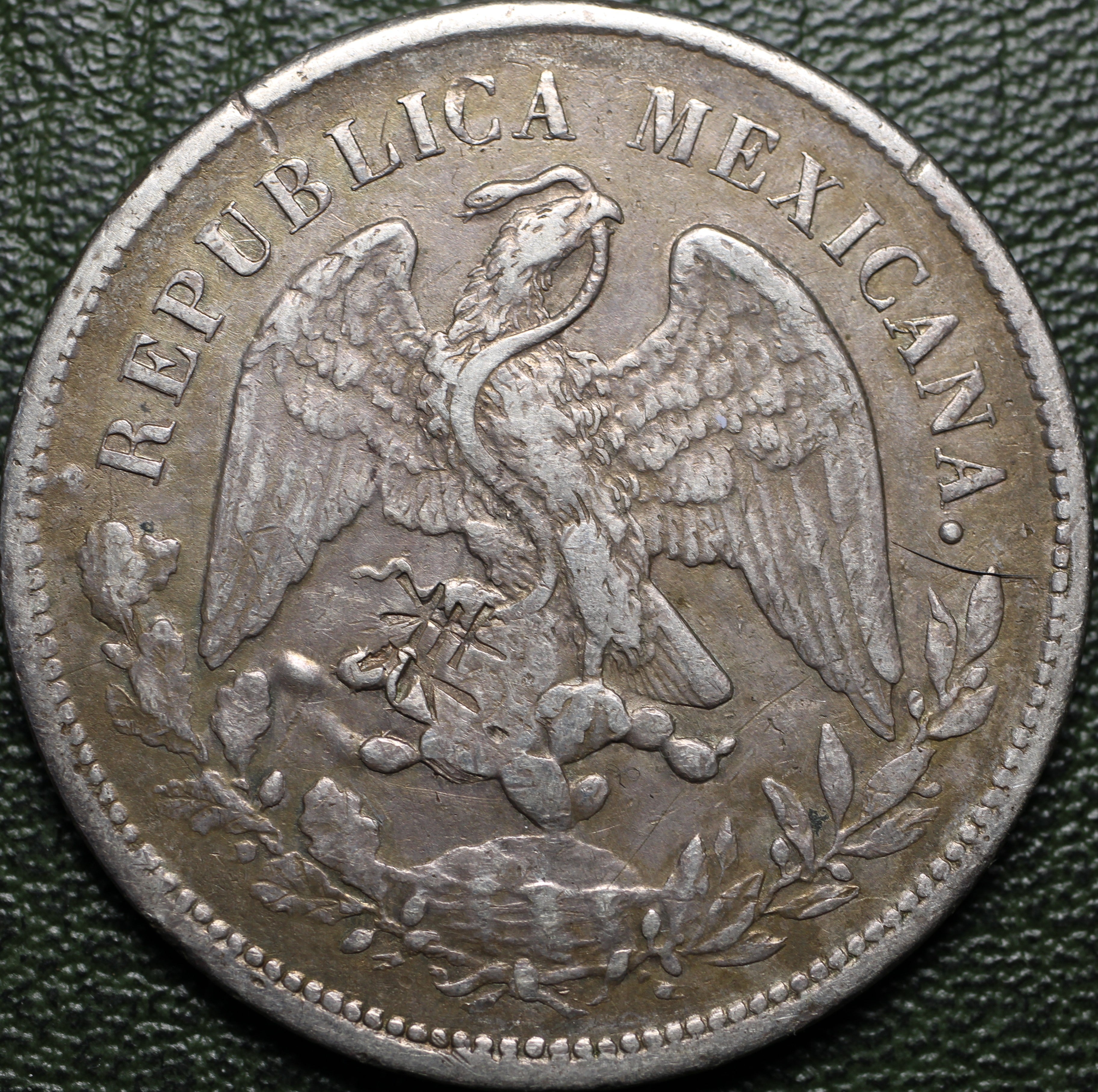 México Plata 1 Peso 1898 Zs FZ Resplandor Fuerte