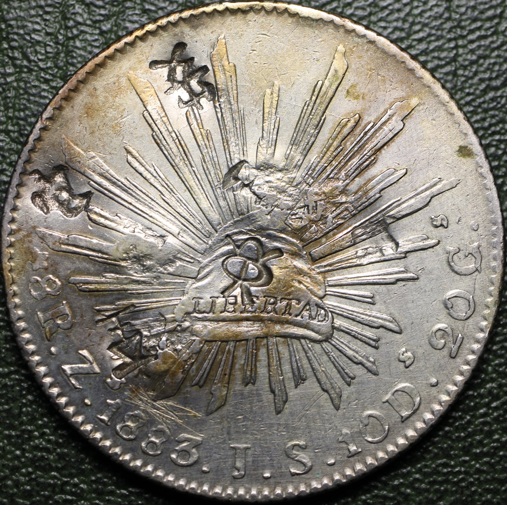 México Plata 8 Reales 1883 Zs JS Resplandor