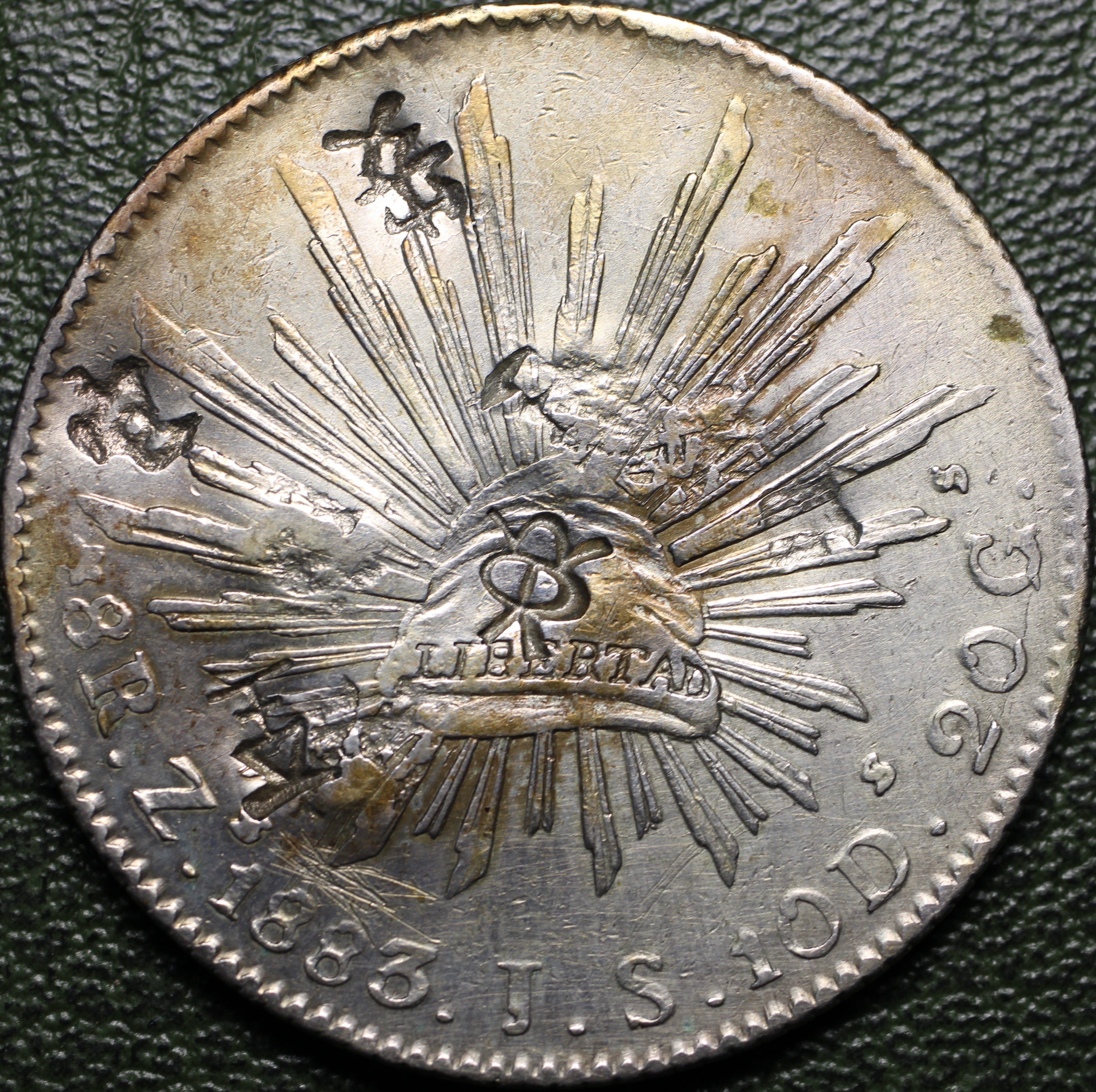 México Plata 8 Reales 1883 Zs JS Resplandor
