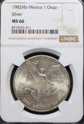 México Plata 1 Onza Libertad 1982 Mo NGC MS66