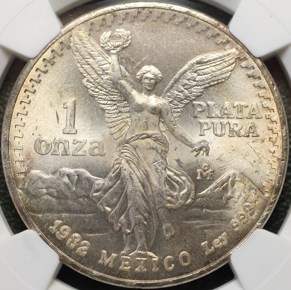 México Plata 1 Onza Libertad 1982 Mo NGC MS65
