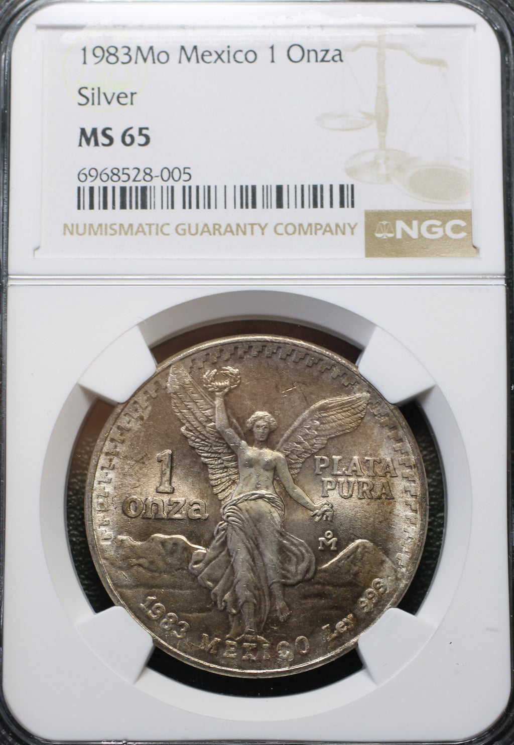 México Plata 1 Onza Libertad 1983 Mo NGC MS65