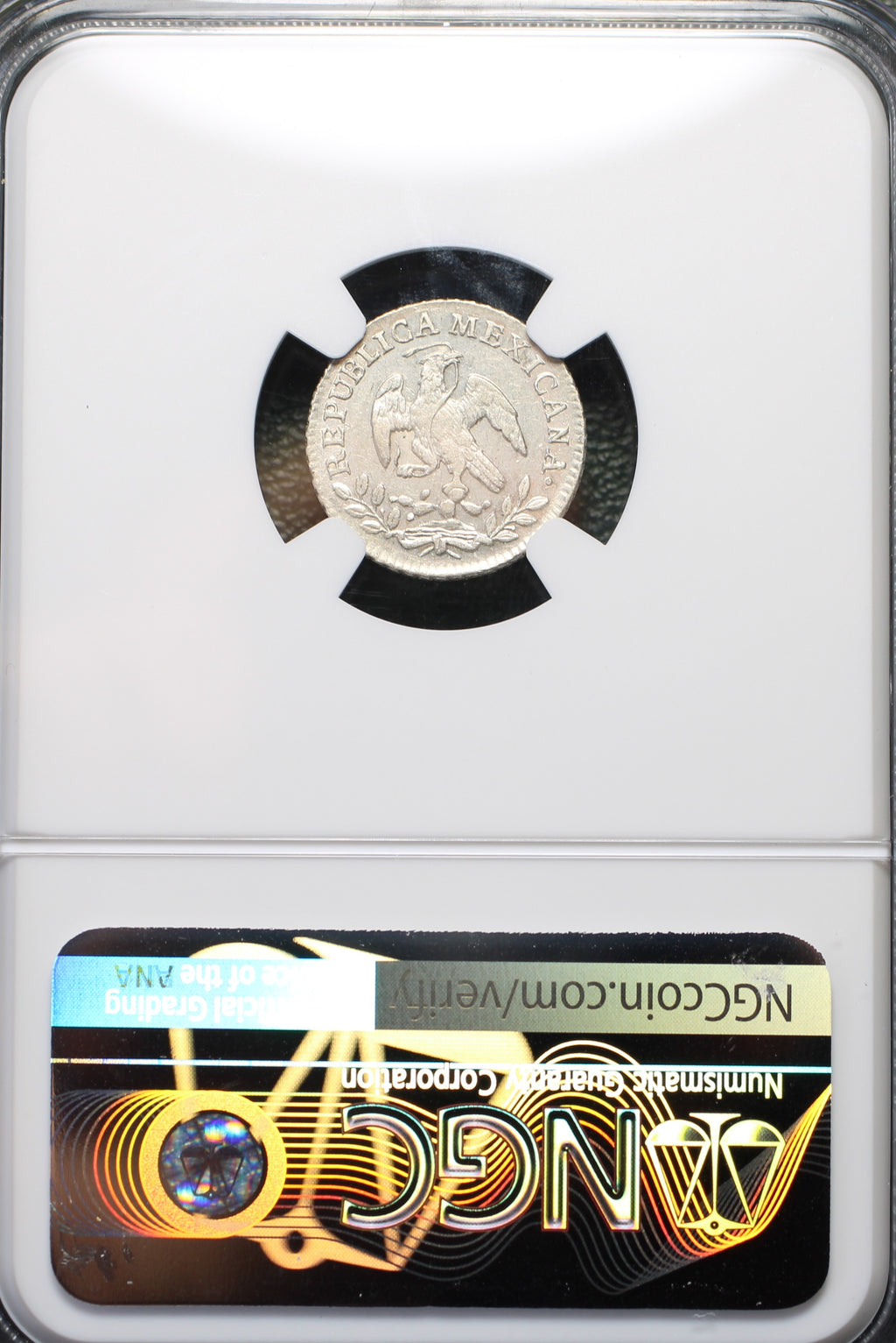 México Plata 1/2 Real 1855 Mo GC NGC MS62