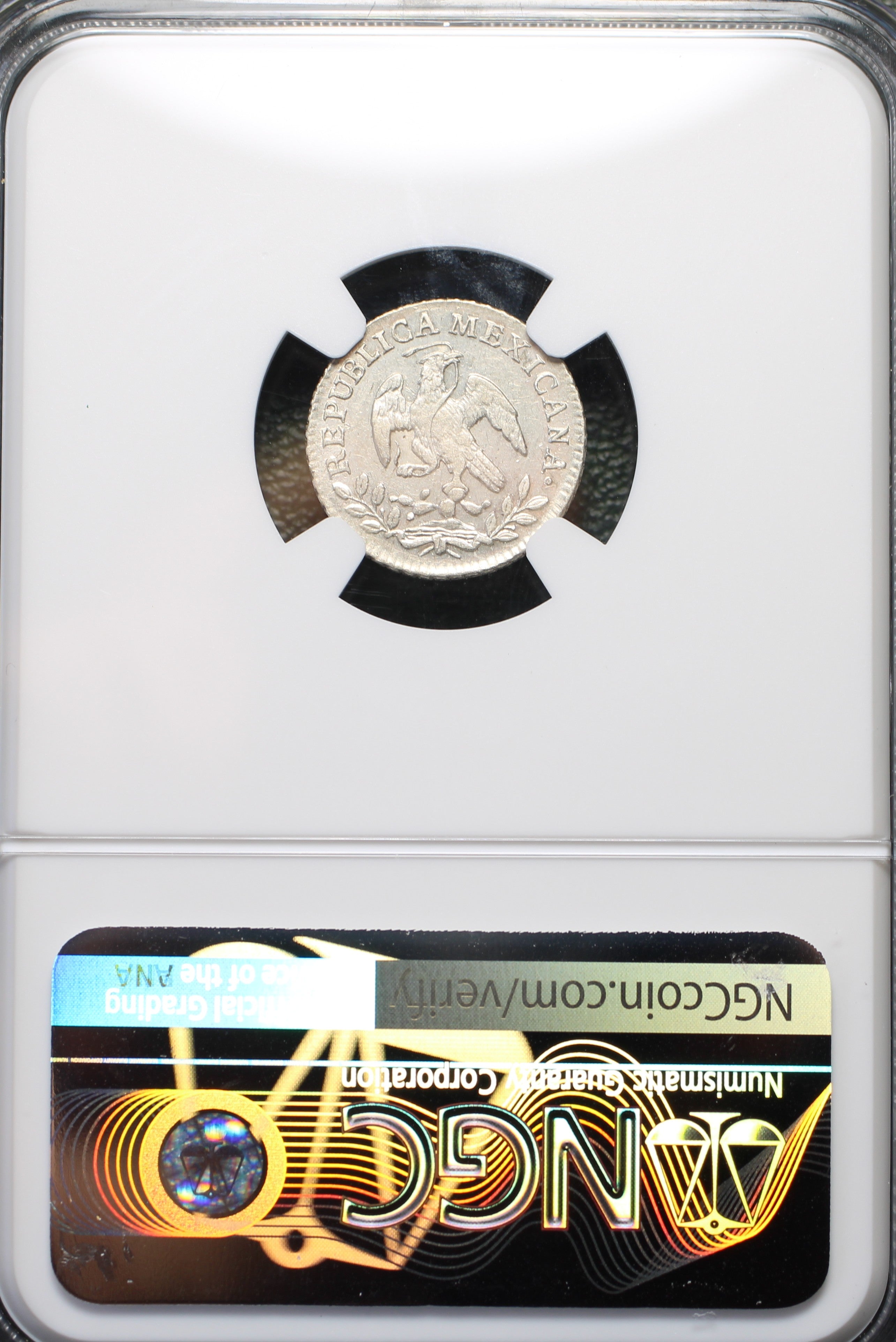 México Plata 1/2 Real 1855 Mo GC NGC MS62