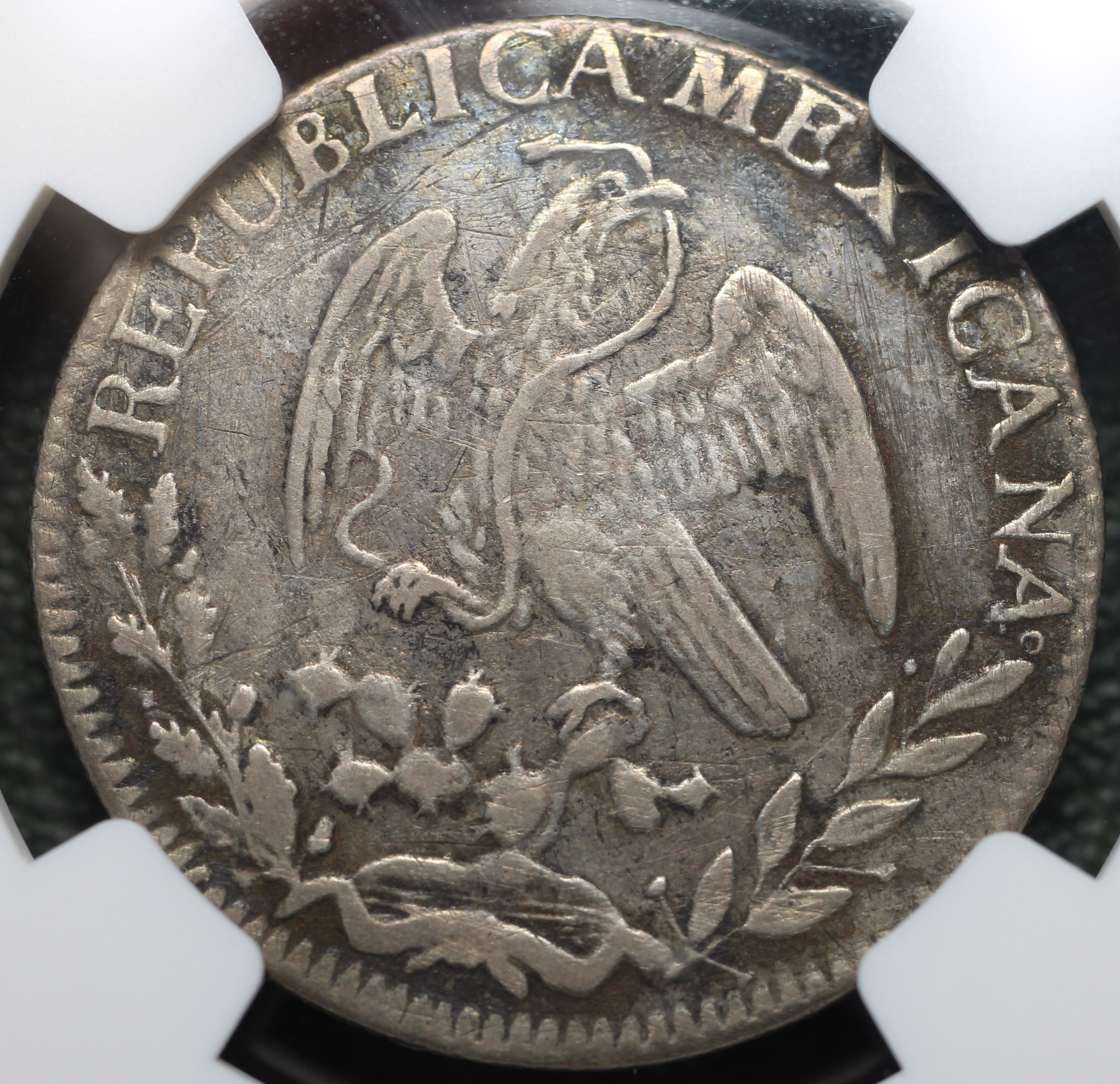 México Plata 2 Reales 1844 GC MP Resplandor Cap