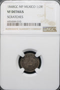 México Plata 1/2 Real 1848 GC MP Resplandor Cap