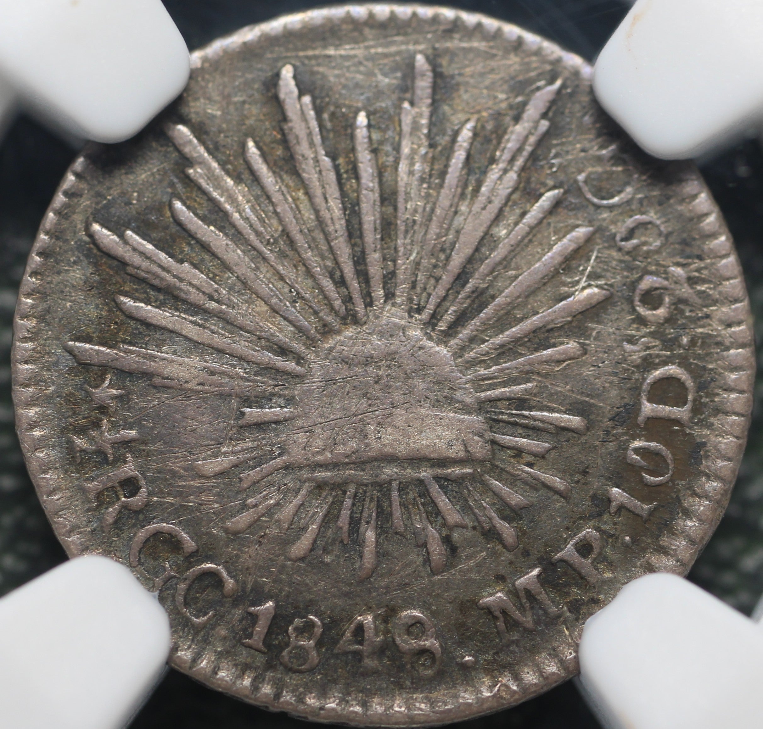 México Plata 1/2 Real 1848 GC MP Resplandor Cap