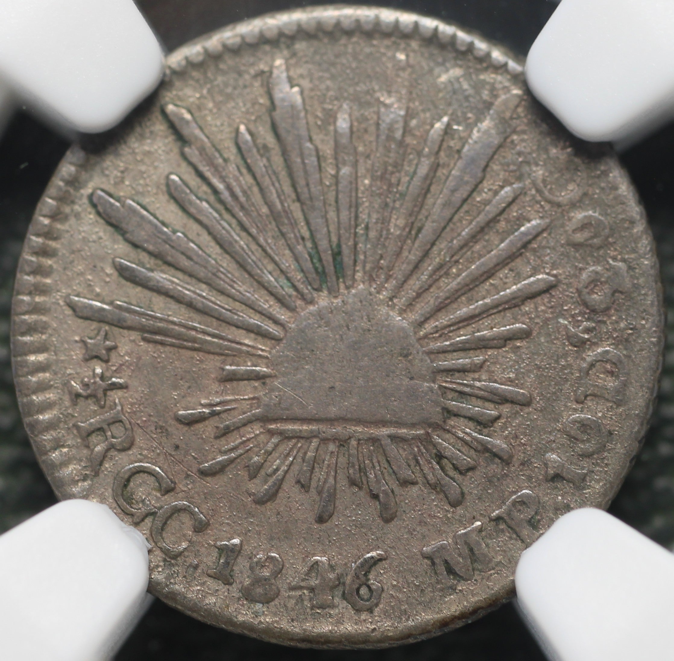 México Plata 1/2 Real 1846 GC MP Resplandor Cap
