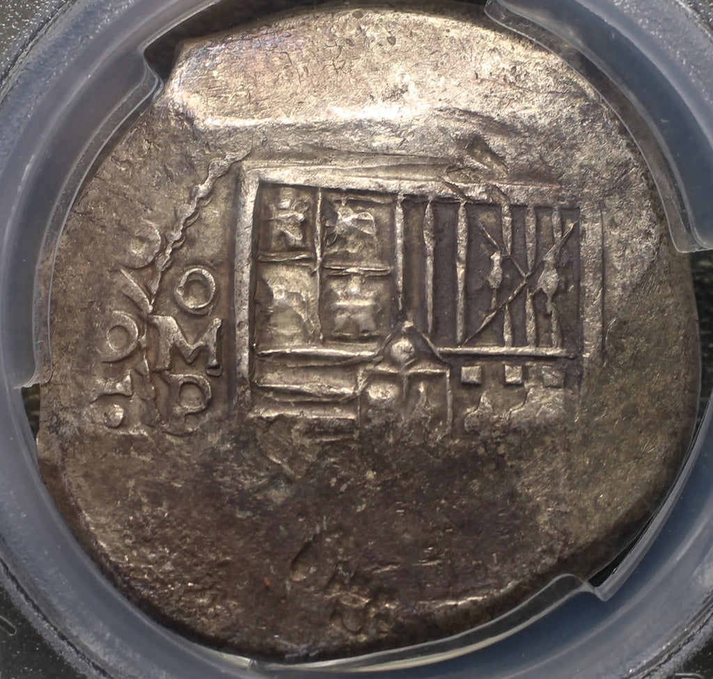 México Plata 8 Reales 1656 Mo P Macuquina PCGS