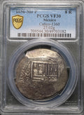 México Plata 8 Reales 1656 Mo P Macuquina PCGS
