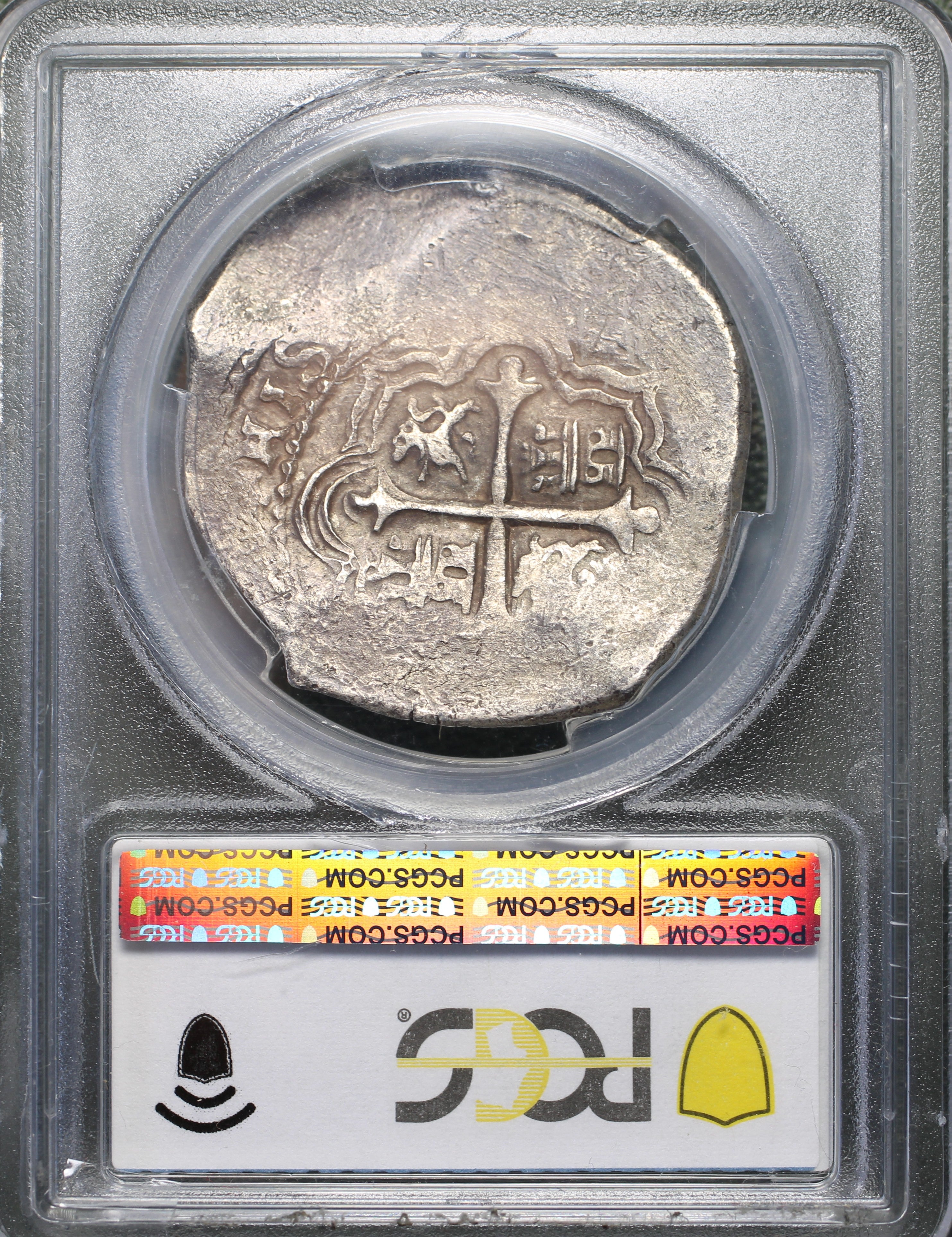 México Plata 8 Reales 1656 Mo P Macuquina PCGS