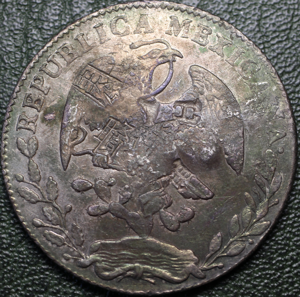 México Plata 8 Reales 1857 Ga J.G. Resplandor Cap