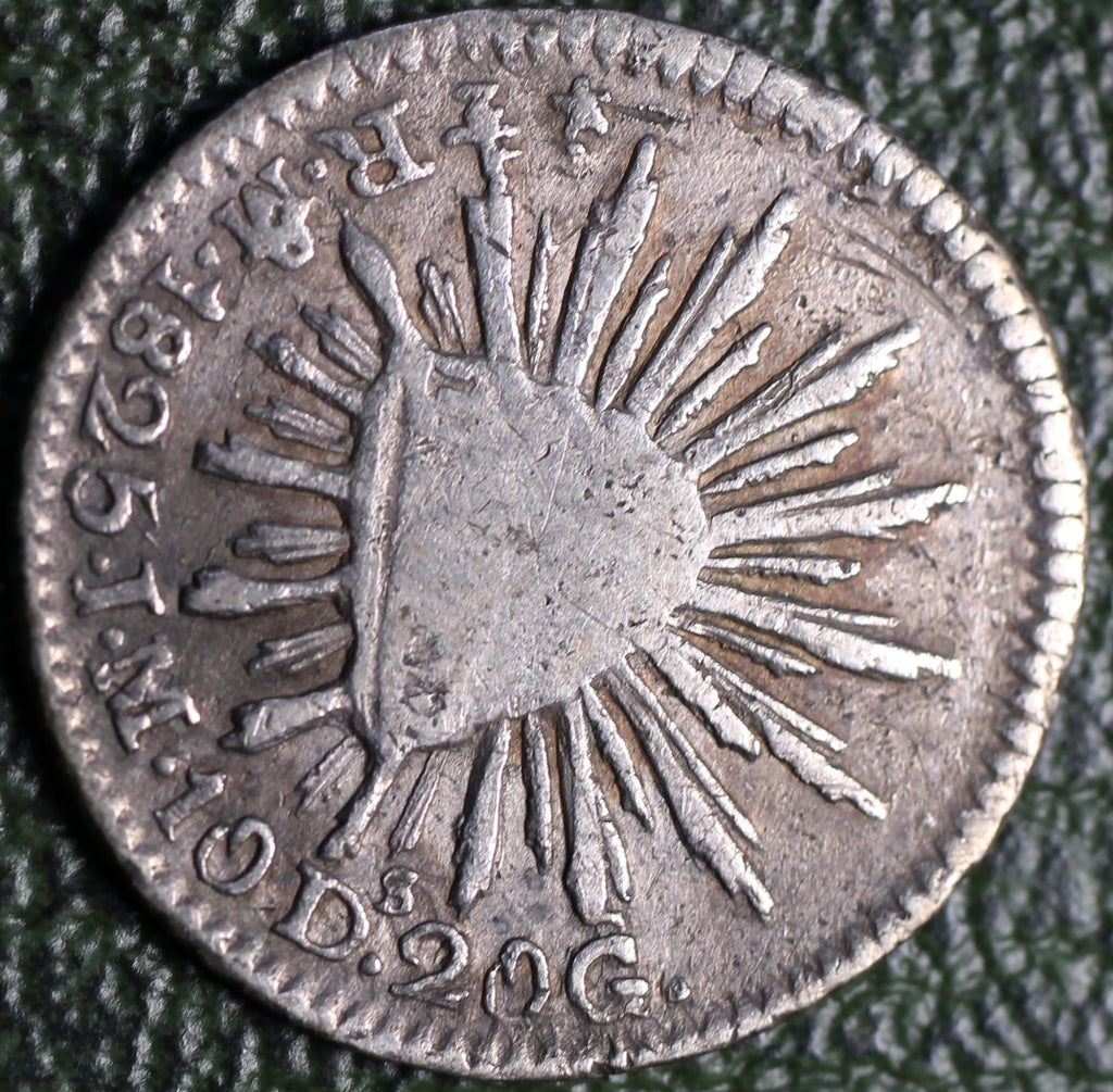 México Plata 1/2 Real 1825 Mo JM Resplandor Cap
