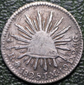 México Plata 1/2 Real 1825 Mo JM Resplandor Cap