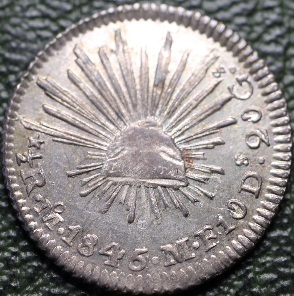 México Plata 1/2 Real 1845/4 Mo MF Resplandor