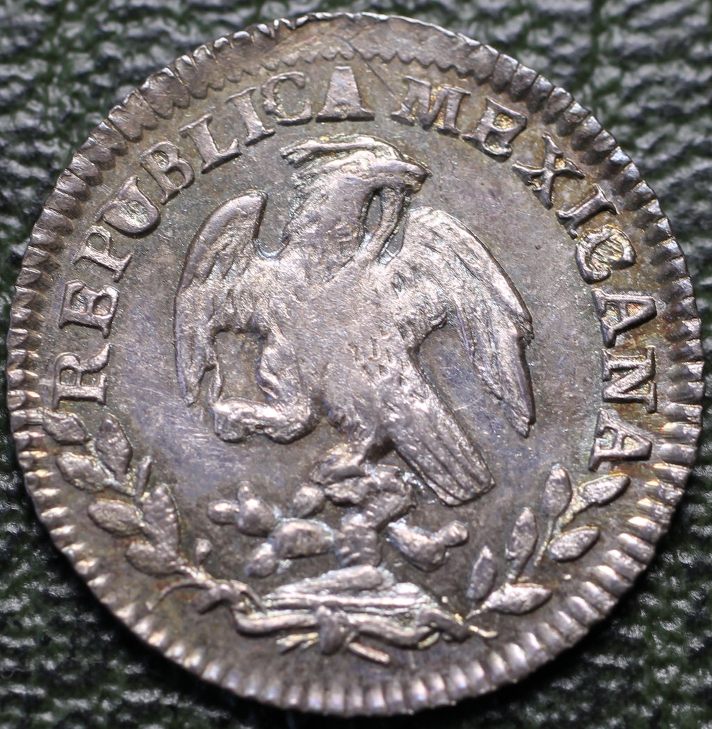 México Plata 1/2 Real 1845/4 Mo MF Resplandor